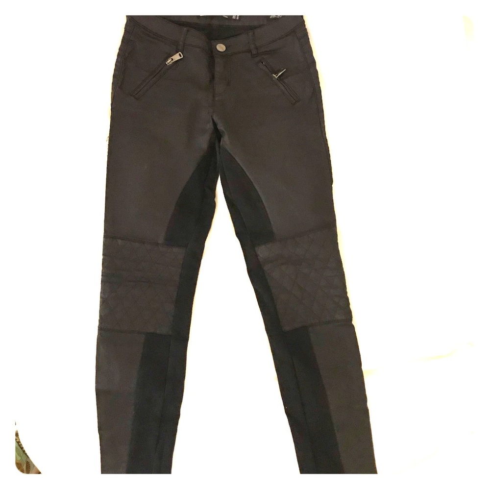 Zara Jeans Coated Moto Pants